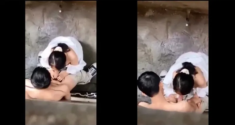 Quay lén em nữ sinh bj cho cô bạn gái trong hẻm